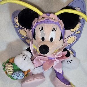 Disney Store Minnie Mouse Easter Butterfly Plush with Basket - Excellent Conditi